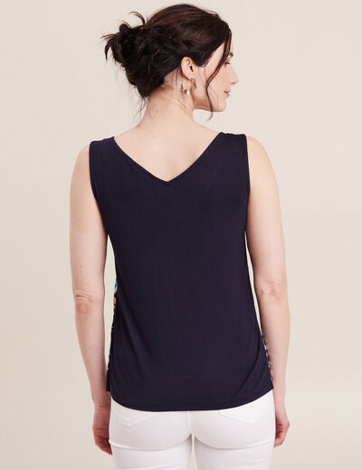 Débardeur bretelles larges bleu femme