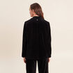 Blazer col tailleur doubl&eacute; noir femme