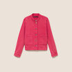 Veste ample courte en jean rose fushia femme