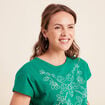 T-shirt col rond manches courtes vert menthe femme