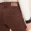 Jean coupe droite taille haute marron fonc&eacute; femme
