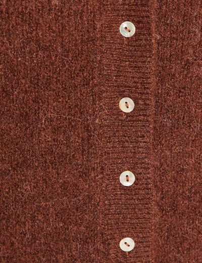 Gilet droit mi-long sans manches marron foncé femme