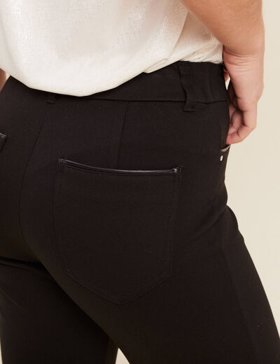 Pantalon droit noir femme
