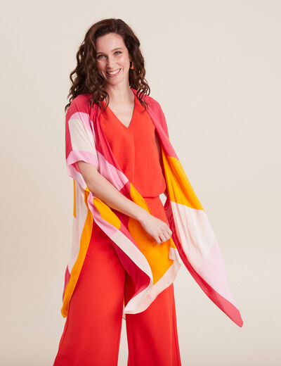 Kimono long fluide multicolore femme