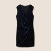 Robe portefeuille d&eacute;tails velours noir femme