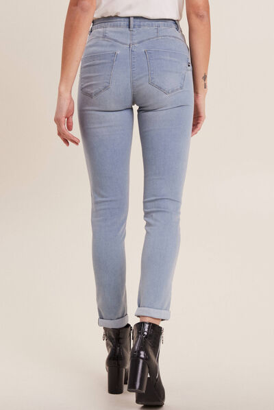 Jeans ajusté taille standard denim baby bleu femme