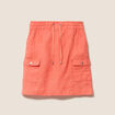 Jupe standard aspect lin orange fluo femme