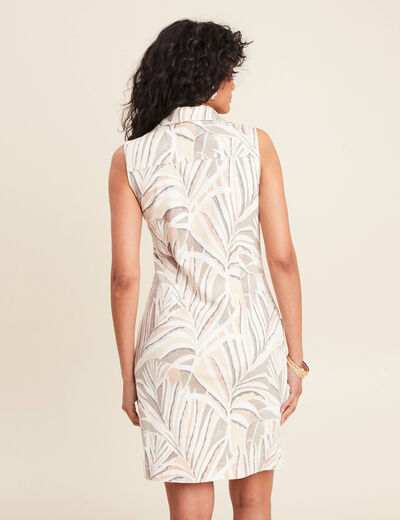 Robe droite en jean beige femme