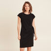 Robe cintrée courte col rond noir femme