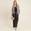 Veste zipp&eacute;e sequins gris argent femme
