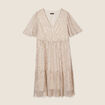 Robe droite fils métallisés couleur or femme