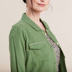 Veste droite boutonnée vert femme