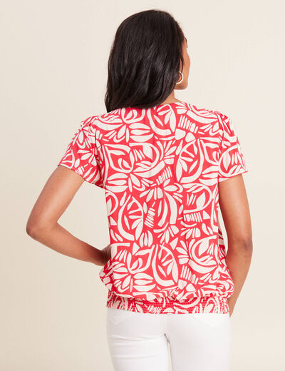 Blouse manches courtes rouge femme
