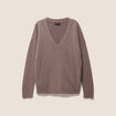 Pull en cachemire col v couleur cuivre femme
