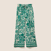 Pantalon large taille haute ecru femme
