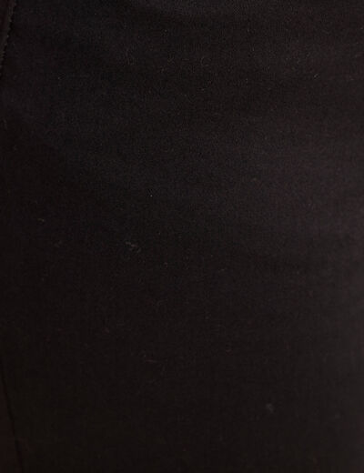Jean ajusté 7/8ème effet bi-matière noir femme