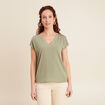 T-shirt manches courtes vert kaki femme