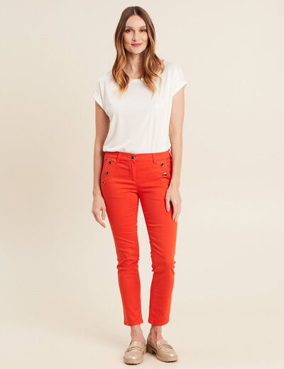 Pantalon ajusté 7/8ème orange foncé femme