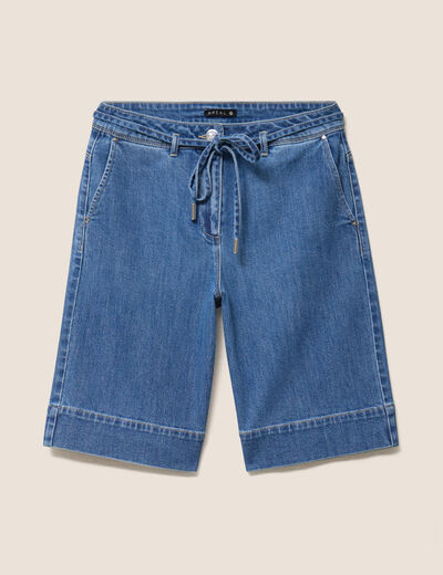 Bermuda en jean denim stone femme