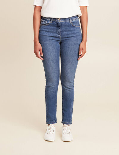 Jean magique ajusté taille standard denim double stone femme