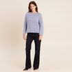 Pull manches longues ajour&eacute; denim snow gris femme