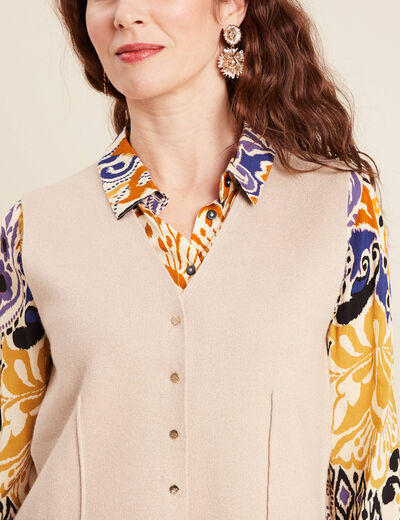 Gilet sans manches couleur or femme
