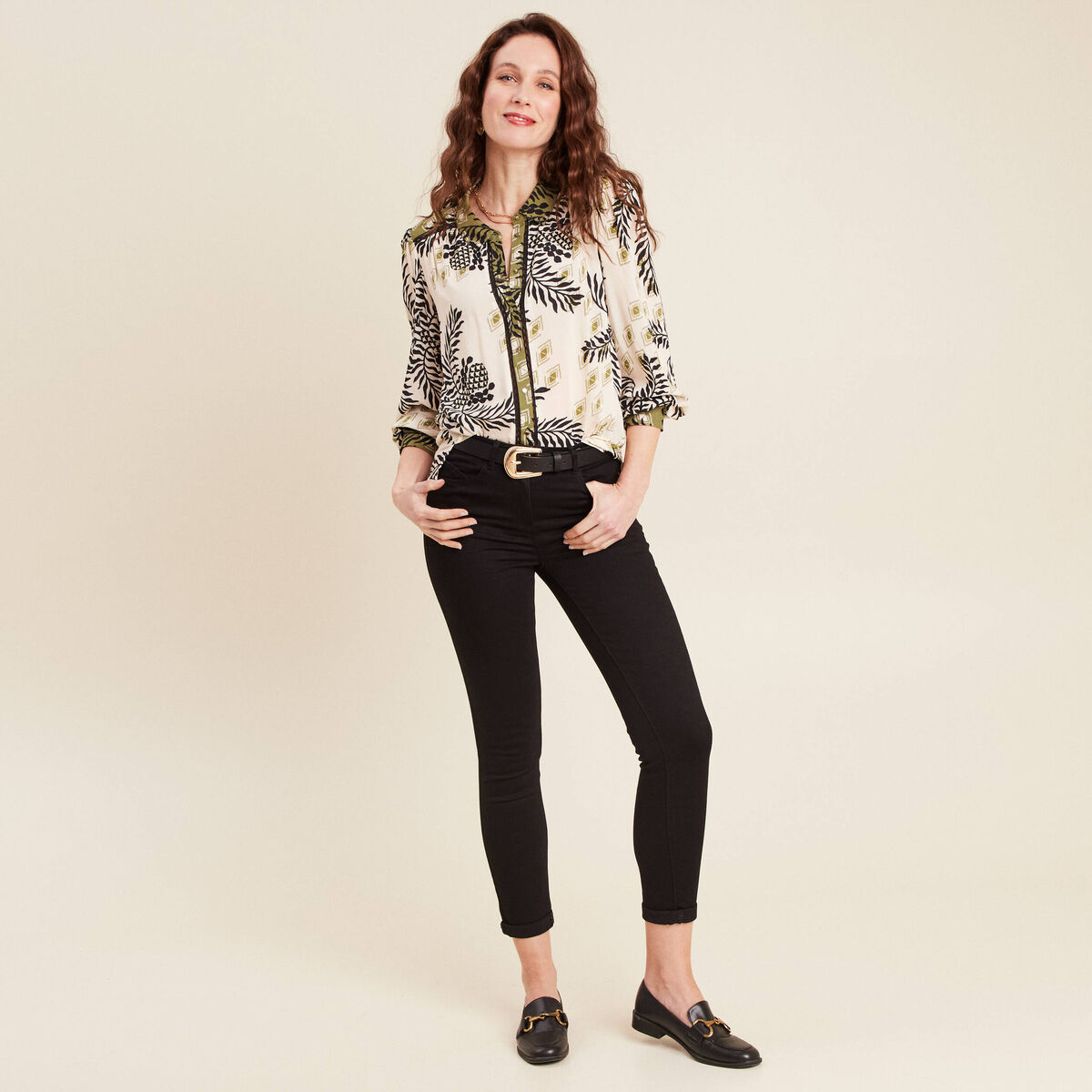 Chemise manches longues blanc femme