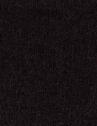 Pull col rond manches longues noir femme