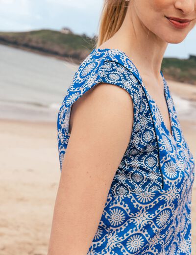 Débardeur sans manches bleu femme