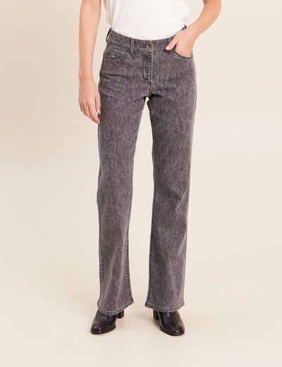 Jean bootcut longueur standard denim gris femme