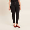 Pantalon coupe ajust&eacute;e taille haute noir femme