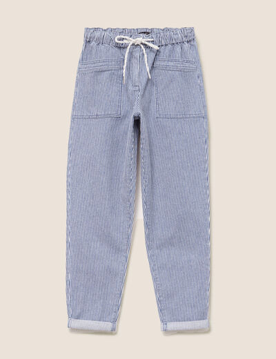 Jean coupe mom 7/8&egrave;me bleu femme