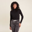 T-shirt thermo-douceur manches longues noir femme