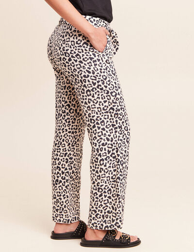 Pantalon large taille standard sable femme