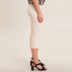 Pantacourt droit taille standard ecru femme