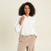 Chemise fluide manches longues ecru femme