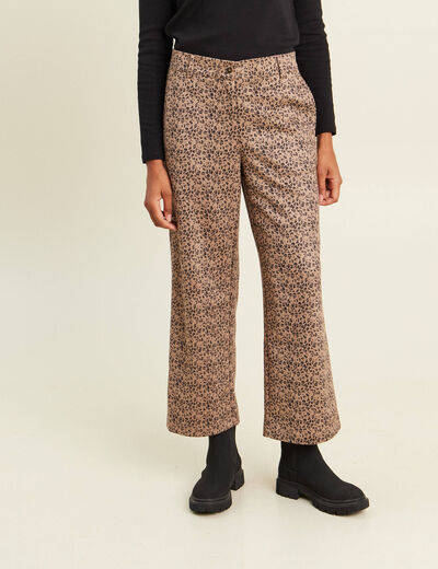 Pantalon large marron femme