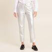 Pantalon jogging métallisé gris argent femme