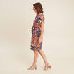 Robe courte manches courtes multicolore femme