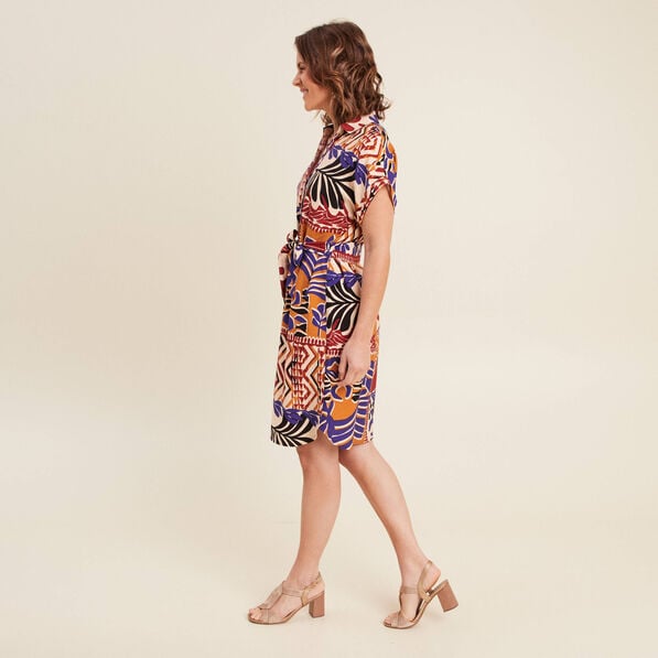 robe courte manches courtes multicolore femme Robe courte manches courtes multicolore femme