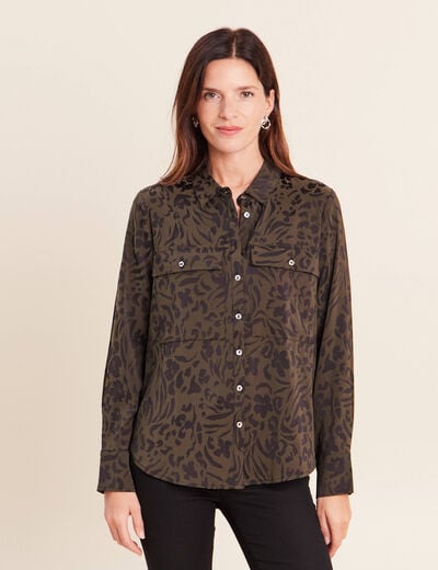 Chemise manches longues vert femme