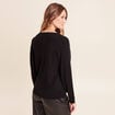 Pull ajust&eacute; col bateau strass noir femme