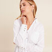 Tunique droite longue col chemise blanc femme
