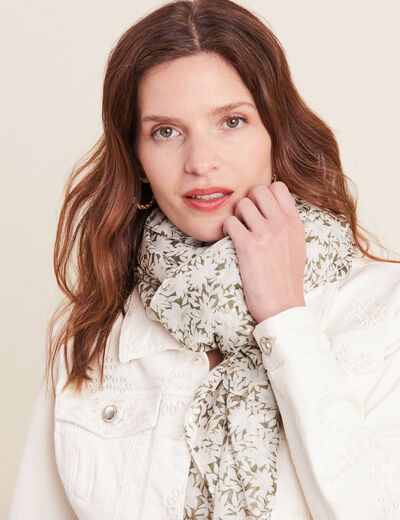 Foulard en voile transparent vert clair femme