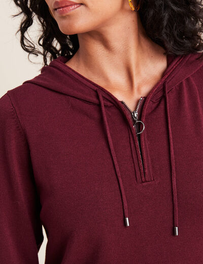 Pull manches longues bordeaux femme