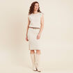 Jupe tricot longue tube ecru femme