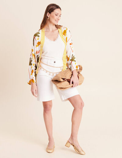 Kimono avec poches multicolore femme