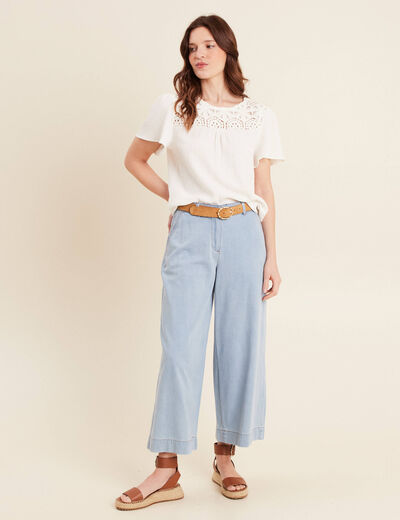 T-shirt manches courtes ecru femme