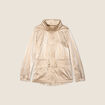 Parka courte métallisée beige femme