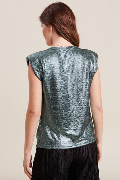 T-shirt sans manches vert pastel femme